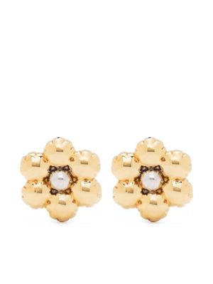 Marni Puffy Flower clip-on earrings - Gold