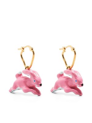 Marni rabbit-shaped pendant earrings - Pink