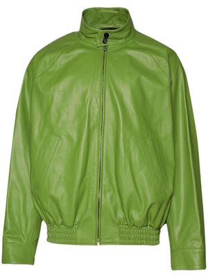 Marni raglan-sleeve leather jacket - Green