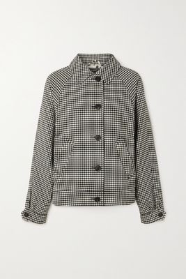 Marni - Reversible Gingham Wool-blend And Animal-print Twill Jacket - Black