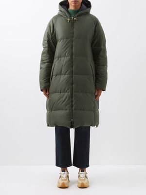 Marni - Reversible Hooded Down Coat - Womens - Green Multi