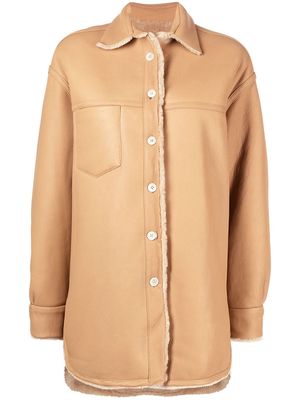 Marni reversible long-sleeve shirt jacket - Brown