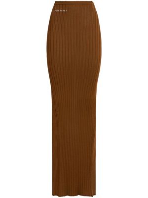 Marni ribbed-knit maxi skirt - Brown