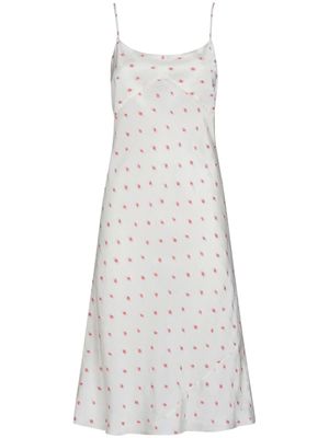 Marni rose-jacquard slip dress - White