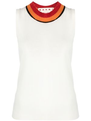 Marni round-neck knitted top - White