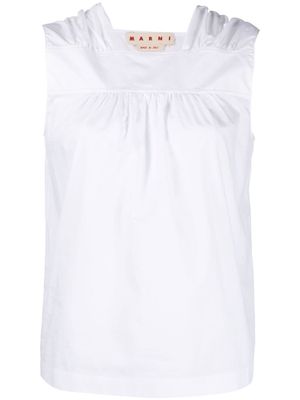 Marni ruched sleeveless cotton top - White