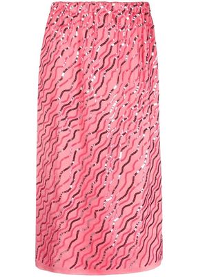 Marni sequin-embellished A-line skirt - Pink