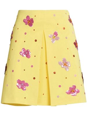 Marni sequin-embellished mini skirt - Yellow