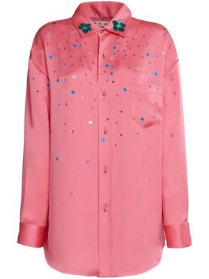 Marni sequin-embellished oversized shirt - Pink