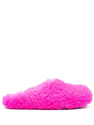 Marni shearling slip-on slides - Pink