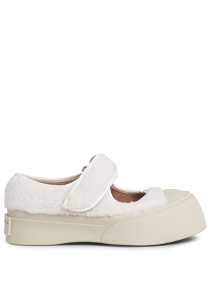 Marni shearling touch-strap Mary Jane sneakers - White