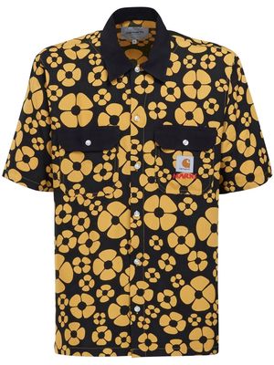 Marni short-sleeved floral shirt - Yellow
