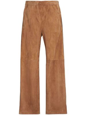 Marni side-stripe straight leg trousers - Brown