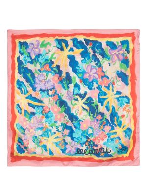 Marni silk floral-print scarf - Pink