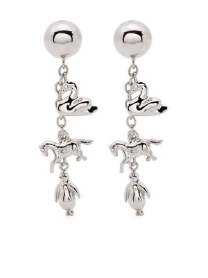 Marni silver-tone drop clip-on earrings