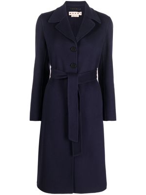 Marni single-breasted belted coat - Blue