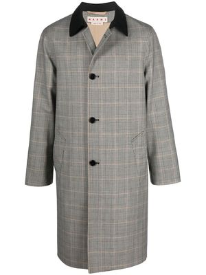 Marni single-breasted check-print coat - Black