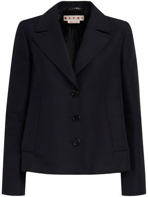 Marni single-breasted cotton cropped blazer - Black