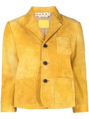 Marni single-breasted leather jacket - Yellow