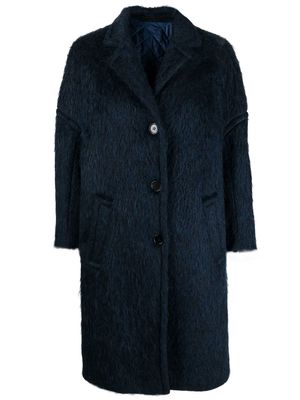 Marni single-breasted textured coat - Blue