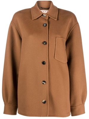Marni single-breasted wool coat - Brown