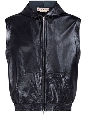 Marni sleeveless leather jacket - Black