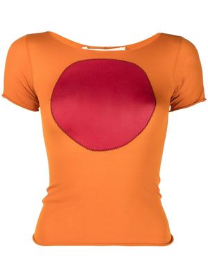 Marni slim-cut semi-sheer t-shirt - Orange