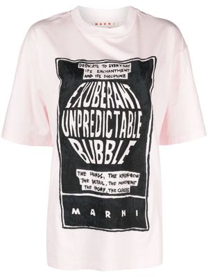 Marni slogan-print cotton T-shirt - Pink