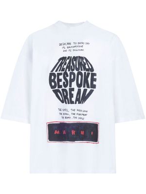Marni slogan-print cotton T-Shirt - White