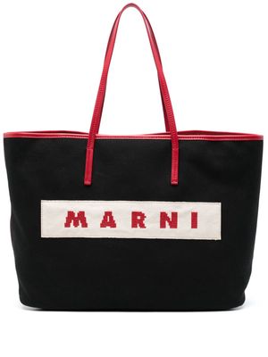 Marni small Janus canvas tote bag - Black