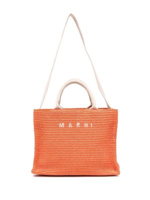Marni small raffia tote bag - Orange