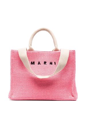 Marni small raffia tote bag - Pink