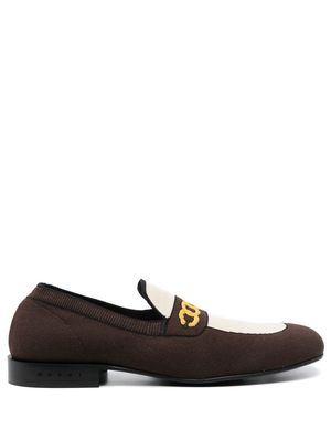 Marni sock-style chain-print loafers - Brown