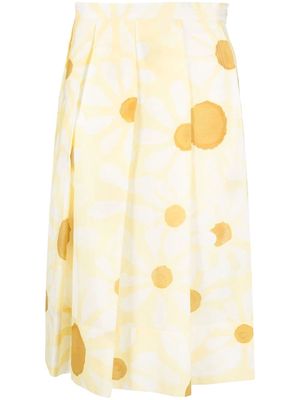Marni spot-print pleated skirt - Yellow