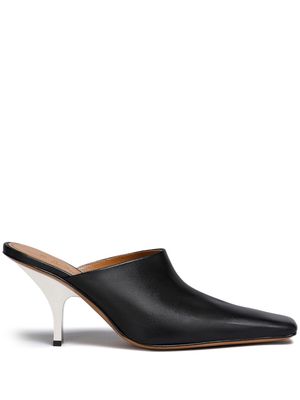 Marni square-toe heeled leather mules - Black