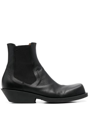 Marni square-toe leather ankle boots - Black