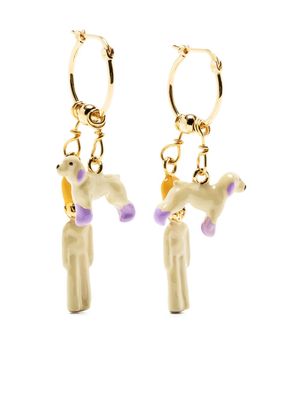 Marni statement-pendant brass earrings - Gold