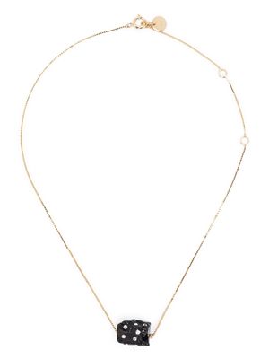 Marni stone-pendant crystal-embellished necklace - Black