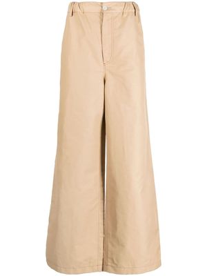 Marni straight-leg elasticated-waistband trousers - Brown