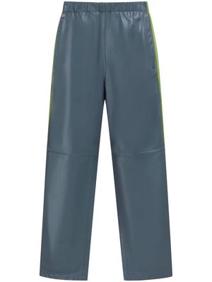 Marni straight-leg leather trousers - Blue