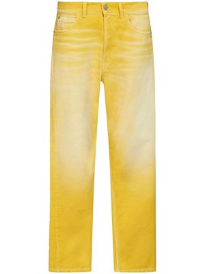 Marni straight-leg whiskering-effect jeans - Yellow