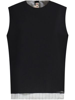 Marni stripe-detail layered blouse - Black