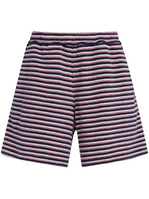 Marni stripe-print slip-on shorts - Blue