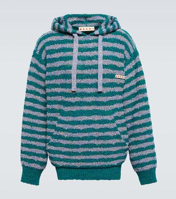 Marni Striped cotton-blend hoodie