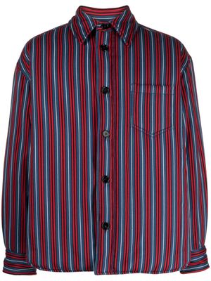 Marni striped cotton shirt jacket - Blue