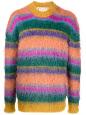 MARNI striped crew neck sweater - Green