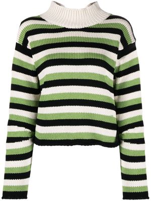 Marni striped crochet-knit jumper - Green