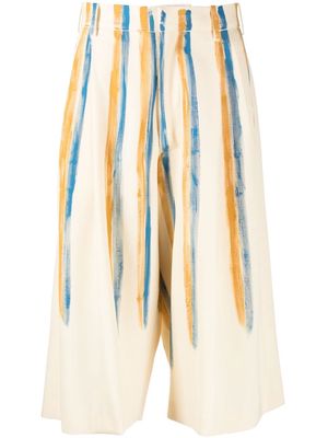 Marni striped cropped trousers - Yellow