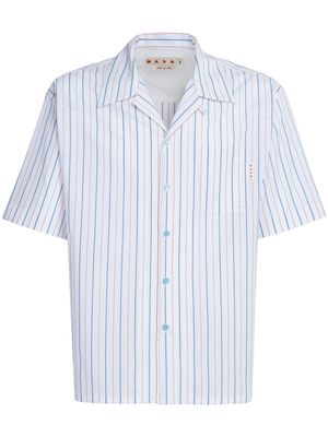 Marni striped Cuban-collar shirt - White