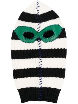 Marni striped knit balaclava - White